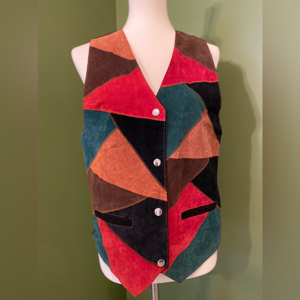 Vintage Don’t Stop Classics Leather Patchwork Vest